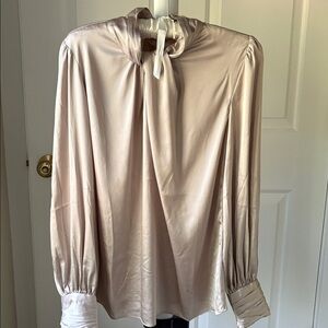 NWT WHBM Elegant Beige Blouse